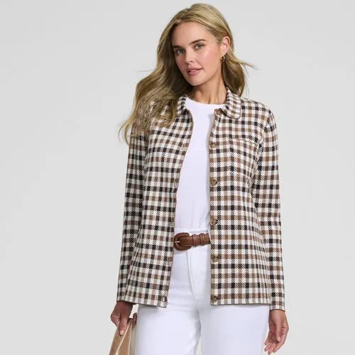 Women's Cotton Jacquard Barn Jacket Sweater