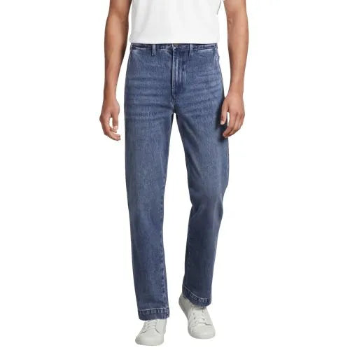 Men's Stretch Comfort Waist Classic Straight Fit Denim Trouser