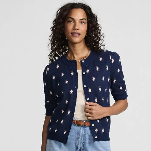 Women's Ruched Sleeve Cardigan Sweater