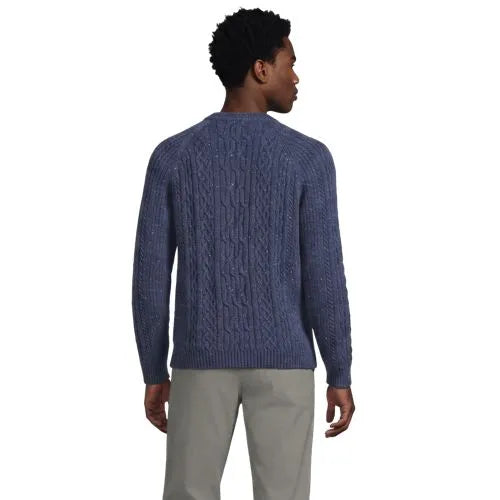Men's Long Sleeve Cotton Wool Blend Stags Crewneck Sweater