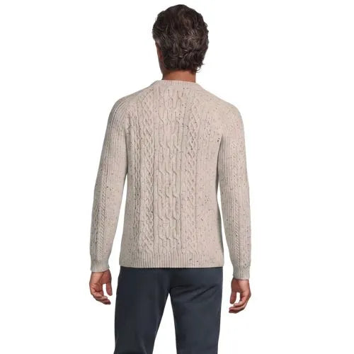 Men's Long Sleeve Cotton Wool Blend Stags Crewneck Sweater