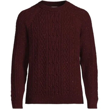 Men's Long Sleeve Cotton Wool Blend Stags Crewneck Sweater