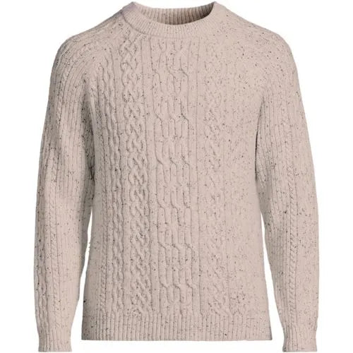 Men's Long Sleeve Cotton Wool Blend Stags Crewneck Sweater