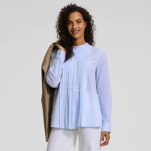 Women's Relaxed Poplin Pintuck Shirt