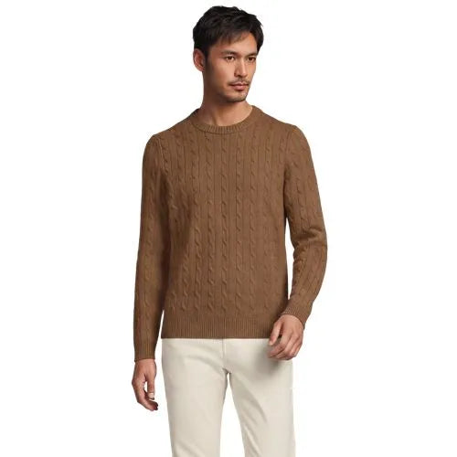 Men's Long Sleeve Cashtouch Cable Crewneck Sweater