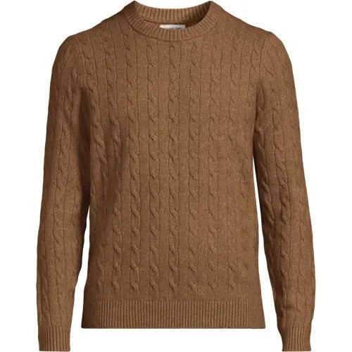 Men's Long Sleeve Cashtouch Cable Crewneck Sweater