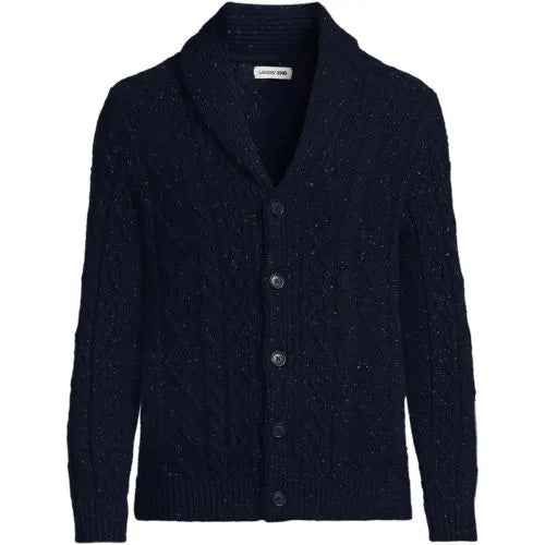 Men's Cotton Wool Aran Cable Cardigan