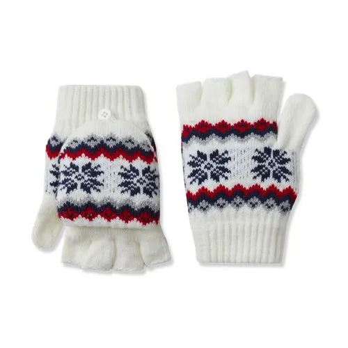 Kids Knit Fair Isle Convertible Mittens