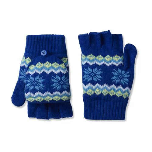 Kids Knit Fair Isle Convertible Mittens