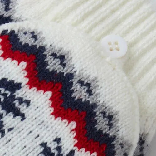 Kids Knit Fair Isle Convertible Mittens