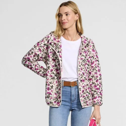Women's RainDefense Knit Quilted Hooded Full Zip Jacket
