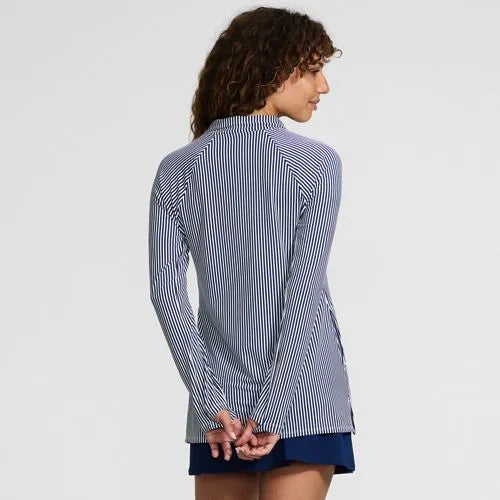 Womens SunShade UPF50 QuickDry Long Sleeve Quarter Zip Tunic Swim Cover-up