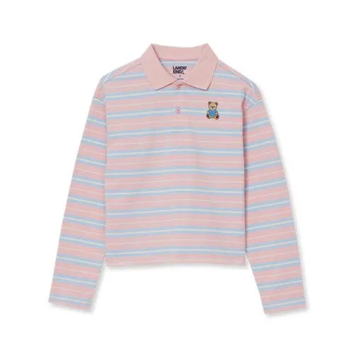 Girls Long Sleeve Collared Polo Shirt