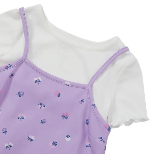 Girls Slip Dress With Ribbed Knit Tee Set