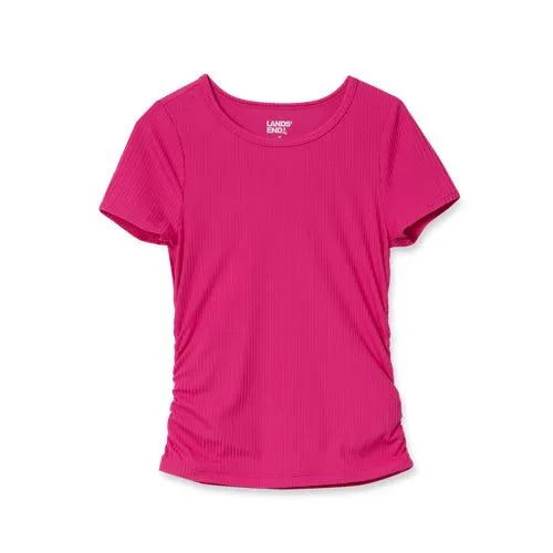 Girls Short Sleeve Active Ribbed Tee