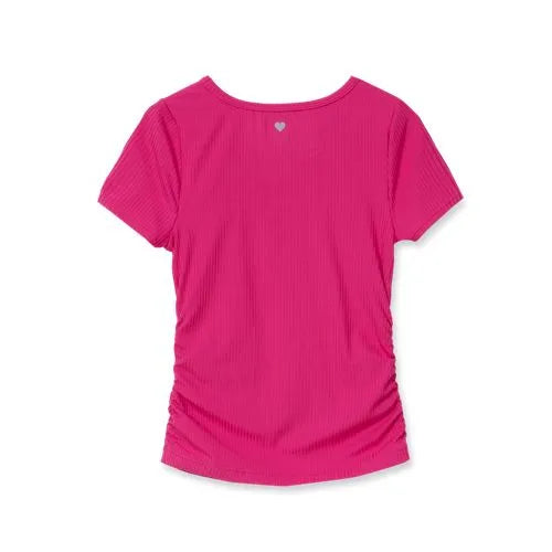 Girls Short Sleeve Active Ribbed Tee
