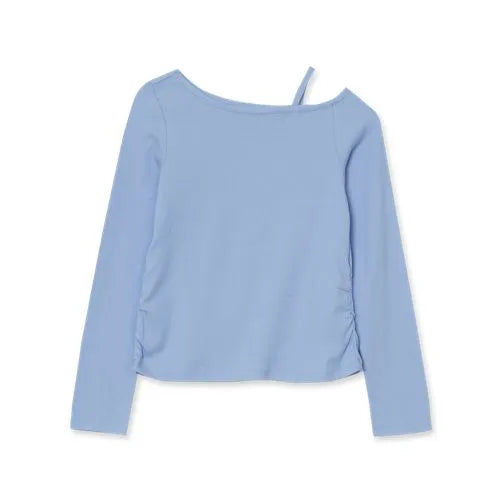 Girls Long Sleeve One Shoulder Rib Knit Top