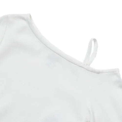 Girls Long Sleeve One Shoulder Rib Knit Top
