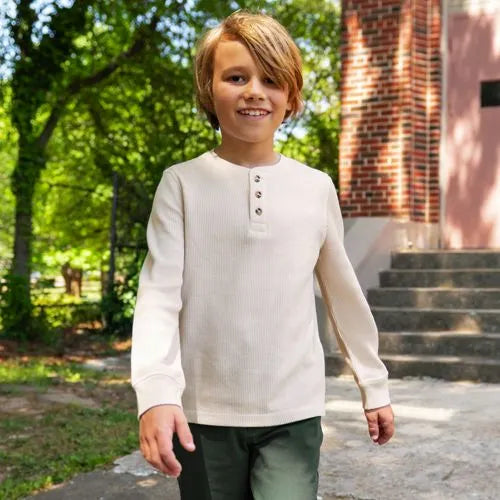 Boys Long Sleeve Thermal Henley