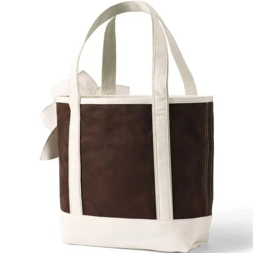 Medium Faux Suede Applique Open Top Tote Bag