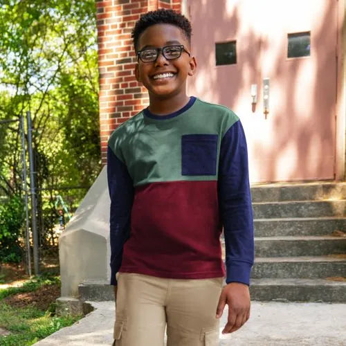 Boys Long Sleeve Colorblock Shirt