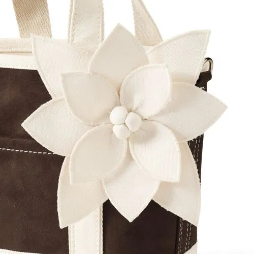 Medium Faux Suede Applique Open Top Tote Bag