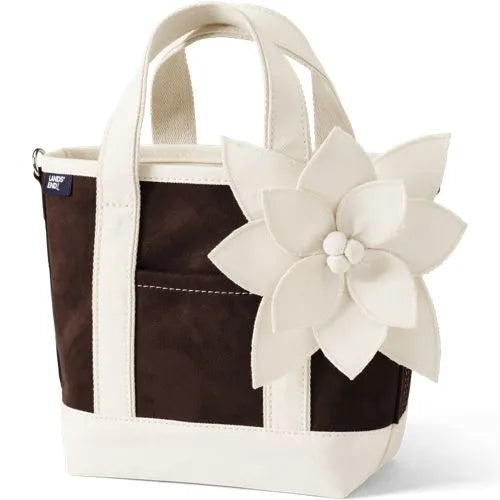 Medium Faux Suede Applique Open Top Tote Bag