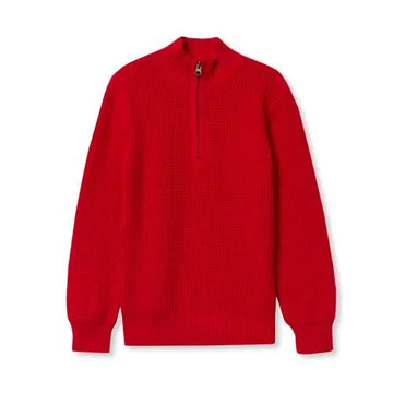 Boys Quarter Zip Chunky Sweater