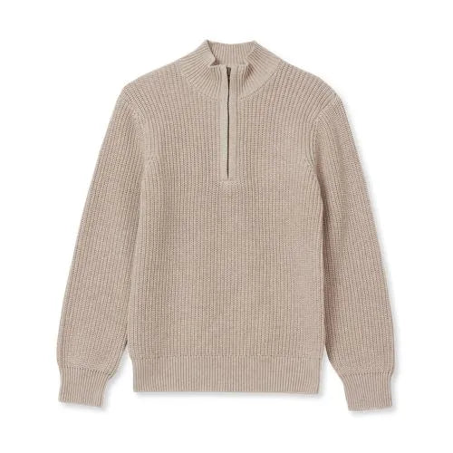 Boys Quarter Zip Chunky Sweater