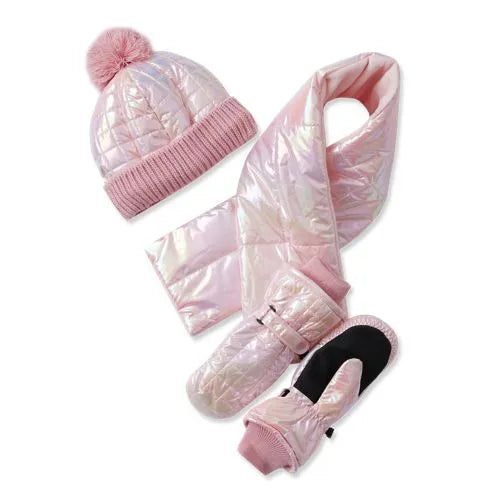 Kids Iridescent Hat-Scarf-Glove 3 Piece Set