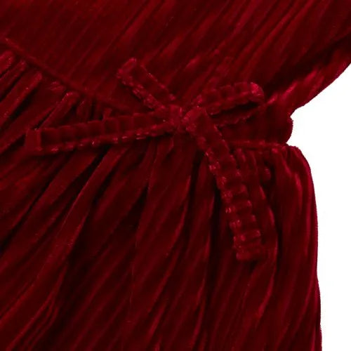 Girls Bubble Sleeve Velour Dress