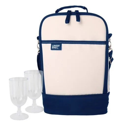 Wine Cooler Tote Set with 2 Wine Glasses
