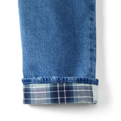 Men's Stretch Comfort Waist Classic Straight Fit Flannel Lined Jean