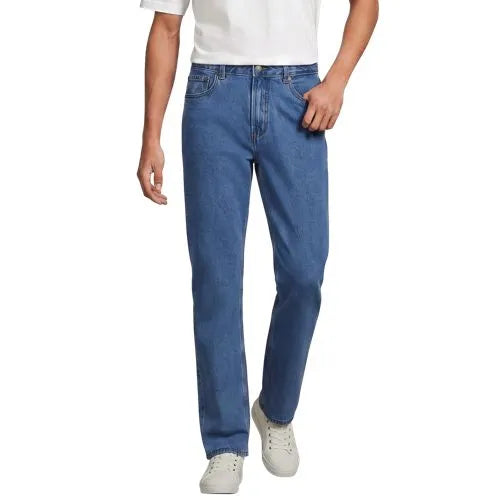 Men's Stretch Comfort Waist Classic Straight Fit Flannel Lined Jean