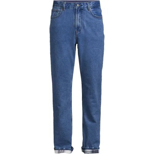 Men's Stretch Comfort Waist Classic Straight Fit Flannel Lined Jean
