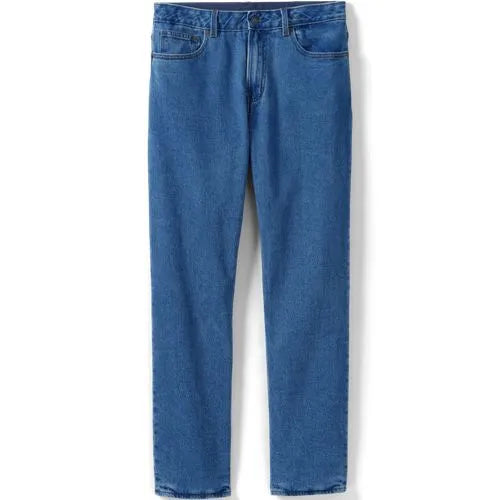 Men's Stretch Comfort Waist Classic Straight Fit Flannel Lined Jean