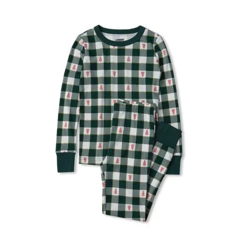 Kids Holiday Long Sleeve Top and Bottom Snug Fit Pajama Set