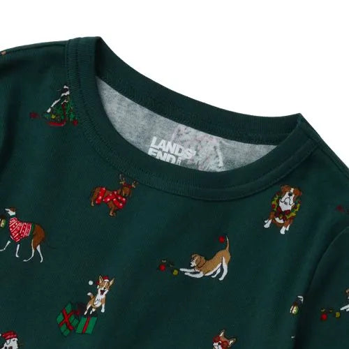 Kids Holiday Long Sleeve Top and Bottom Snug Fit Pajama Set