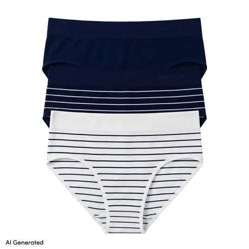 Women's Bikini Brief Cotton Comfort Seamless Basic Panties 3 Pack