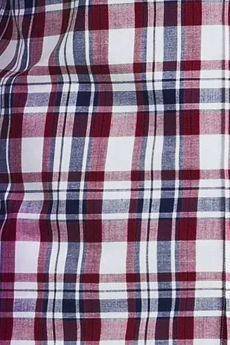 Men's Traditional Fit Short Sleeve Madras Shirt