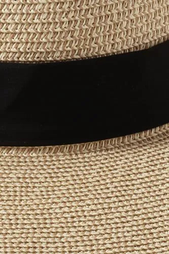 Facesaver Wide Brim Straw Hat with Scarf