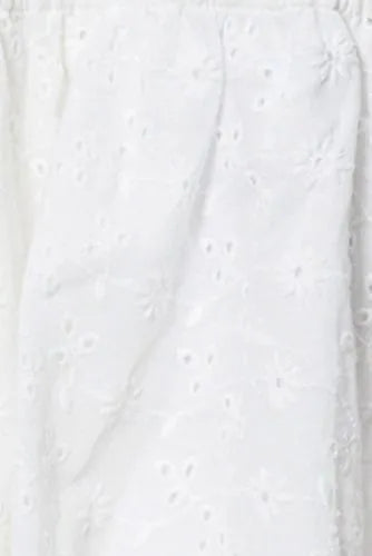 Girls Short Sleeve Eyelet Bow Dress