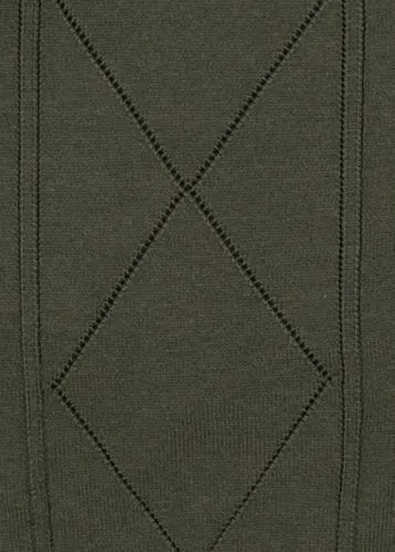 Men's Long Sleeve Fine Gauge Cotton Pointelle Argyle Cardigan
