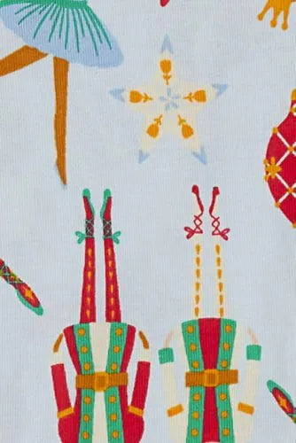 Kids Holiday Long Sleeve Top and Bottom Snug Fit Pajama Set