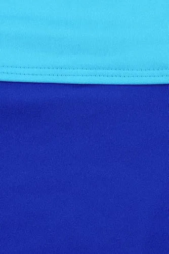 Girls Chlorine Resistant Short Sleeve One Piece Half Zip Swimsuit